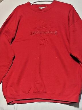 Disneyland Embroidered Graphic Red Sweatshirt